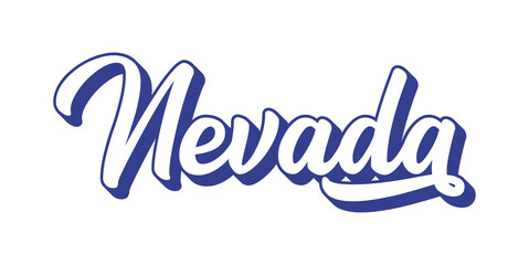 Hand sketched NEVADA text. 3D vintage, retro lettering for poster, sticker, flyer, header, card, clothing, wear