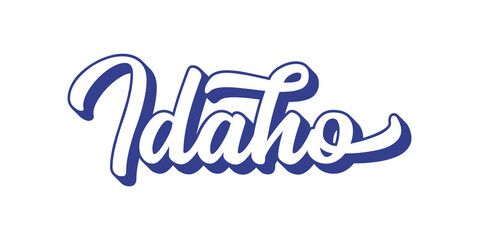 Hand sketched IDAHO text. 3D vintage, retro lettering for poster, sticker, flyer, header, card, clothing, wear