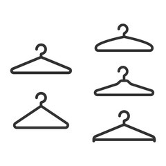 Set clothes hanger simple form symbol sign vector illustration.