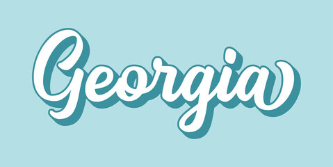 Hand sketched GEORGIA text. 3D vintage, retro lettering for poster, sticker, flyer, header, card, clothing, wear