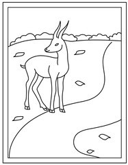 
Cervidae coloring page design template 

