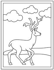 

Deer template design coloring page 


