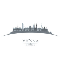 Fototapeta premium Vienna Austria city silhouette white background