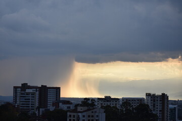 rain from the clouds