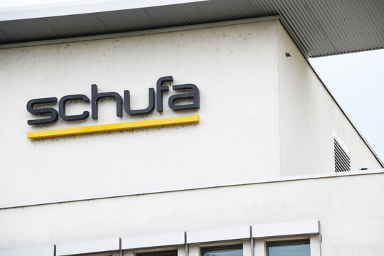 Wiesbaden, Hesse, Germany - May 15, 2018:  Schufa Holding AG headquarters in Wiesbaden, Germany - Schufa is a German private credit bureau supported by creditors