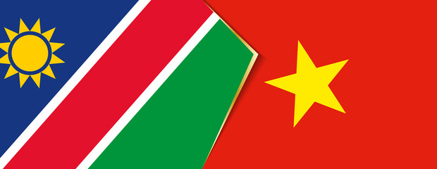 Namibia and Vietnam flags, two vector flags.