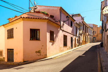 Capdepera town small streets at sunny day on Mallorca island in Spain