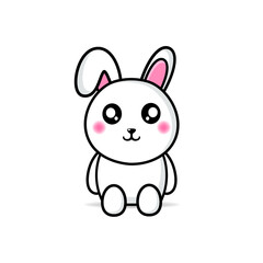 cute rabbit sitting mascot design kawaii