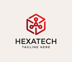 creative hexagon technology logo design