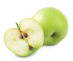 Green apple isolated on the white background