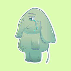 illustration of a  sad elephant