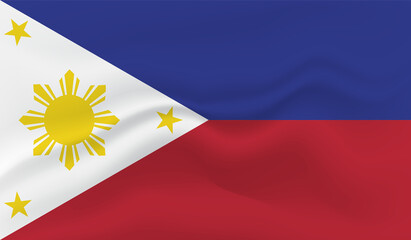 Grunge Philippines flag. Philippines flag with waving grunge texture. Vector background.