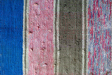 Ukraine. Texture. Homemade. Fabric carpet