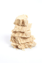 Tasty sesame halva, isolated on a white.