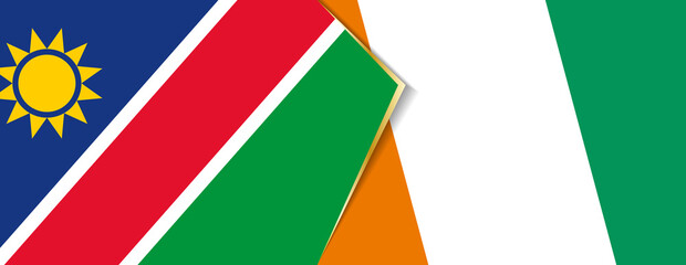 Namibia and Ivory Coast flags, two vector flags.