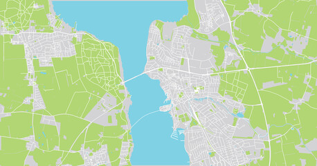 Urban vector city map of Frederikssund, Denmark