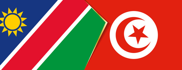 Namibia and Tunisia flags, two vector flags.