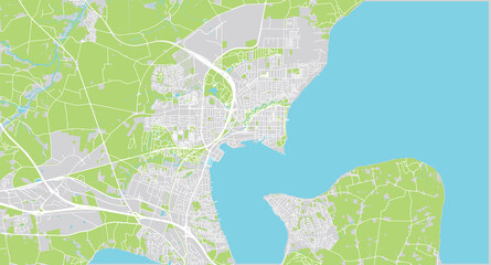 Naklejka premium Urban vector city map of Fredericia, Denmark