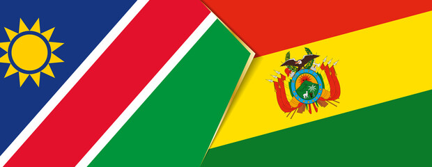 Namibia and Bolivia flags, two vector flags.