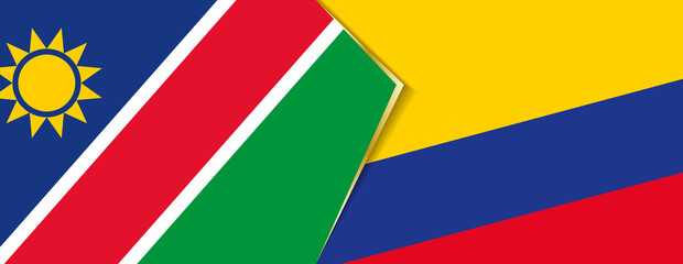 Namibia and Colombia flags, two vector flags.