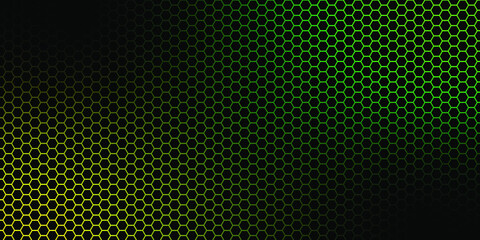 dark hexagon background and green light
