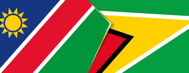 Namibia and Guyana flags, two vector flags.
