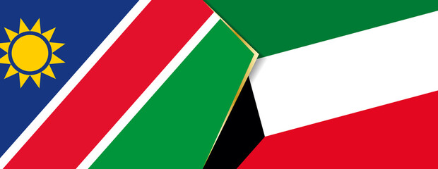 Namibia and Kuwait flags, two vector flags.