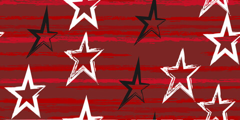 Grunge stripes with painted stars.