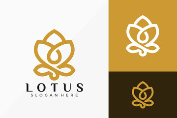 Zen Lotus Floral Logo Vector Design. Abstract emblem, designs concept, logos, logotype element for template.