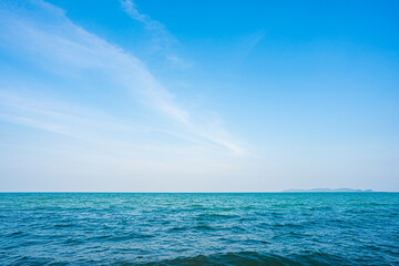 Natural blue sea and sky in Thailand background