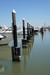Marina with boats and pier