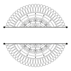 Flower Mandala. Split pattern in form of mandala for Henna Mehndi or tattoo decoration. Decorative ornament in ethnic oriental style, vector illustration.
