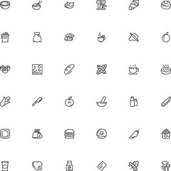 icon vector icon set such as: spare, biscuit, jar, chinese, cut, pestle, mortar and pestle line icon, roast, suillus grevillei, therapy, wooden, party, spices, butternut, clip, monochrome, bacon