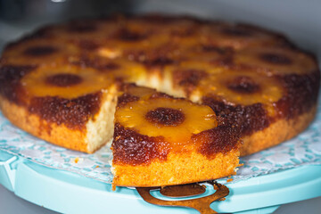 slice of pineapple pie, pineapple upside down cake