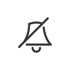 Turned off notification icon. Bell symbol modern, simple, vector, icon for website design, mobile app, ui. Vector Illustration