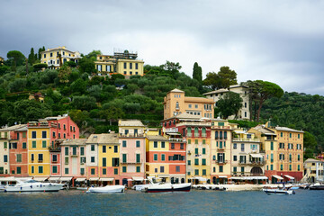Naklejka na ściany i meble Famous village Portofino, Genoa, Italy