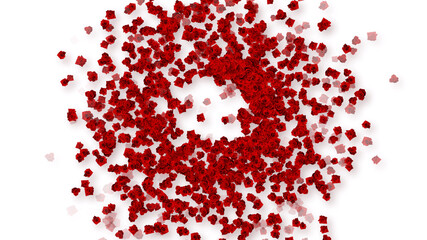 Colorful Sparkling Rose 3D illustration.