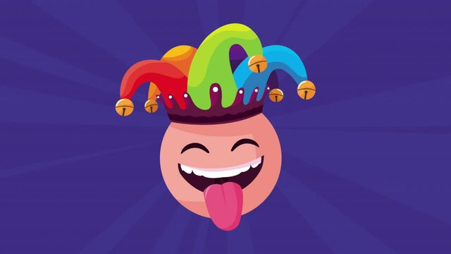 crazy emoji with jester hat accessory