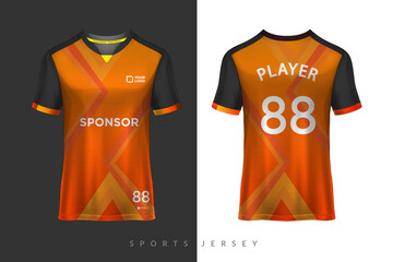  sports jersey and t-shirt template, Graphic design for football or activewear uniforms, Easily changing colors and lettering styles in your team.Soccer jersey mockup for the football club
