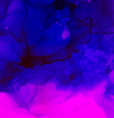 Blue alcohol ink. Magenta Dynamic Spooky.