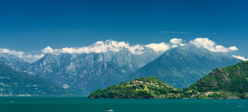 The lake of Como (Lario) at Musso, Italy