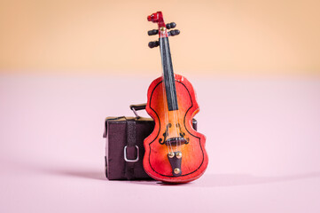 A miniature violin for a dollhouse