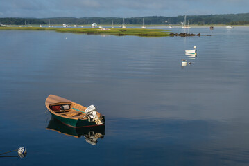 USA, Massachusetts, Cape Ann, Gloucester. Boats in Annisquam Harbor