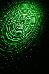 Abstract green digital background made with light brush.