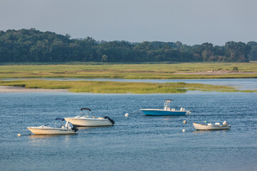 Obraz premium USA, Massachusetts, Ipswich. Great Neck boats