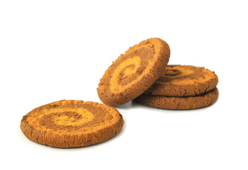 Oatmeal cookies isolated on white background