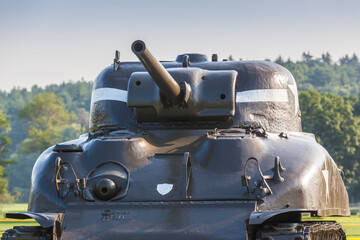 USA, Massachusetts, Hamilton. WW2-era American Sherman tank, once used by General George S. Patton,...