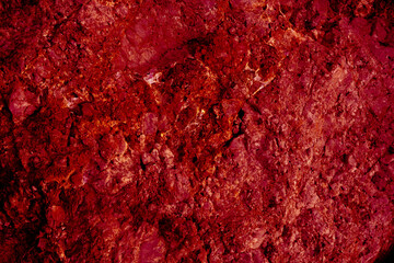 The surface texture of the red planet Mars. Desert in infrared light. Space bright textured background. Cracked brick wall. High quality photo