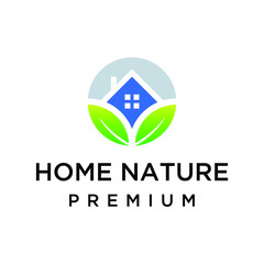 House and leaf logo vector