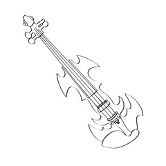 Obraz premium Electric violin silhouette in one line